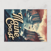 Vintage Küstenschiffe und Klippen Postkarte (Vorderseite)