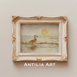 Vintage Küstenwache Duckling Malerei Seascape Beac Poster