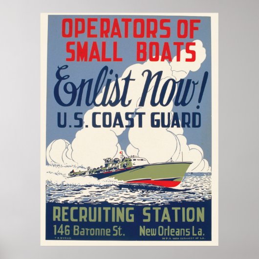 Vintage Küstenwache jetzt Schiffe WPA-Poster Poster (Vorne)