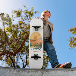 Vintage Kyoto Japan Minimalist Reisen Elegant Skateboard