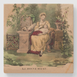 Vintage La Bonne Mere (Die Gute Mutter), Restaurie Steinuntersetzer