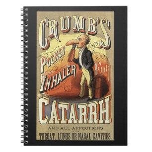 Vintage Label Art, Crumbs Pocket Asthma Inhalator Notizblock