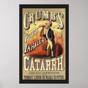 Vintage Label Art, Crumbs Pocket Asthma Inhalator Poster