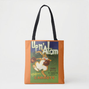 Vintage-Label-Kunst Boxen Hase, Up n Atom Karotten Tasche