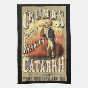 Vintage-Label-Kunst, Crumb's Taschen-Asthma-Inhala Geschirrtuch