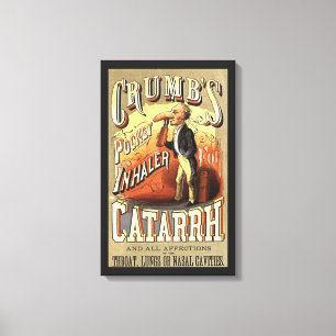 Vintage-Label-Kunst, Crumb's Taschen-Asthma-Inhala Leinwanddruck