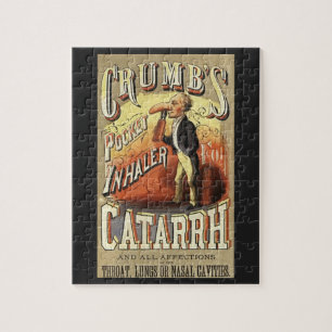 Vintage-Label-Kunst, Crumb's Taschen-Asthma-Inhala Puzzle