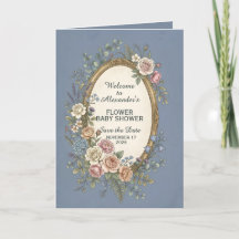 Vintage-Label mit farbigen Blumen 23 + Ihr Text