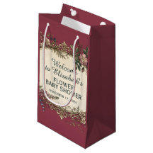 Vintage-Label mit farbigen Blumen 27 + Ihr Text