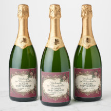 Vintage-Label mit farbigen Blumen 27 + Ihr Text