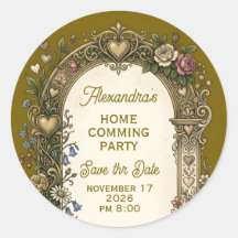 Vintage-Label mit farbigen Blumen 47 + Ihr Text