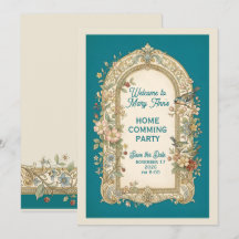 Vintage-Label mit farbigen Blumen 55 + Ihr Text