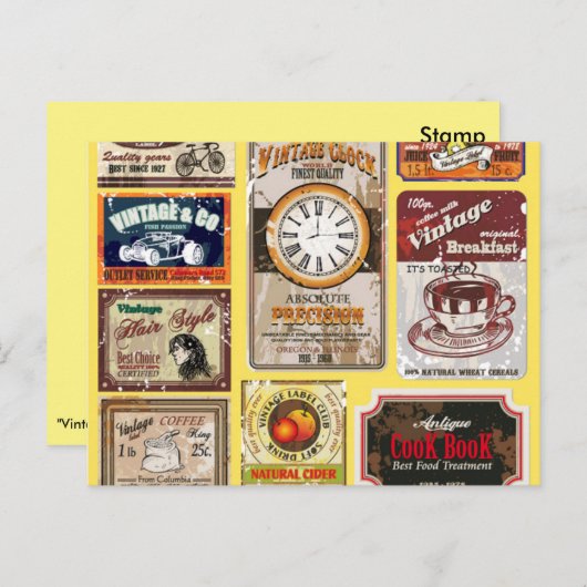 Vintage Labels Postkarten (Vorne/Hinten)