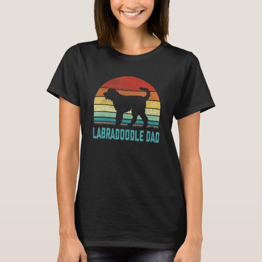 Vintage Labradoodle Dad Dog T-Shirt (Vorderseite)