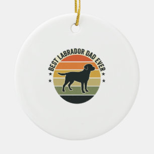 Vintage Labrador Dad Sonnenuntergang Hund Vektor S Keramik Ornament