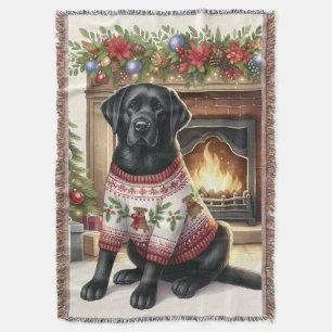 Vintage Labrador Retriever Hund Cozy Weihnachten Decke