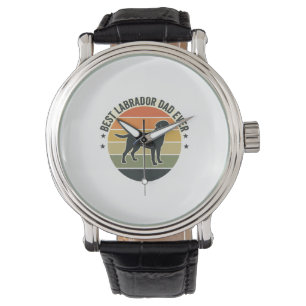 Vintage Labrador Vater Sonnenuntergang Hund Vektor Armbanduhr