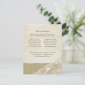 Vintage Lace and Burlap Information Card Begleitkarte (Stehend Vorderseite)