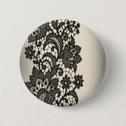 Vintage Lace beige Paris Mode Button (Vorderseite)