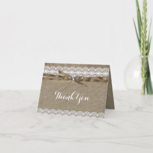 Vintage Lace & Burlap Dankeschön-Karte Dankeskarte