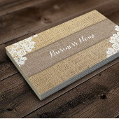 Vintage Lace & Burlap Textur Visitenkarte
