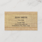 Vintage Lace & Burlap Visitenkarten Visitenkarte (Rückseite)