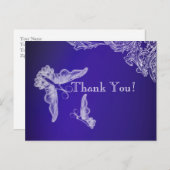 VINTAGE LACE & BUTTERFLIS BLAUE OMBRÉ POSTKARTE (Vorne/Hinten)