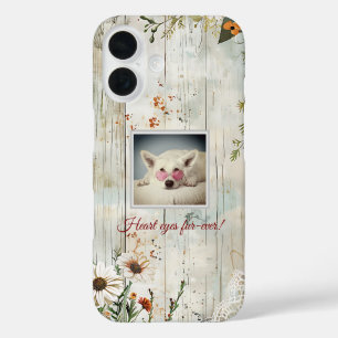 Vintage Lace & Daisies & Foto Rustikales iPhone Ge 16 Hülle