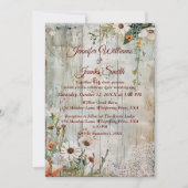 Vintage Lace & Daisies Rustikale Hochzeit Einladun Einladung (Vorderseite)