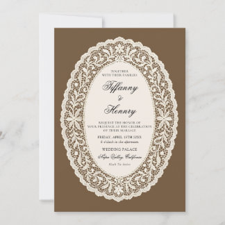 Vintage Lace Doily Wedding Invitation Einladung