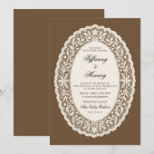 Vintage Lace Doily Wedding Invitation Einladung (Vorne/Hinten)