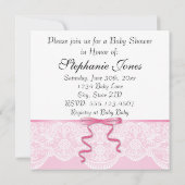 Vintage Lace Girl Babydusche Einladung (Rückseite)