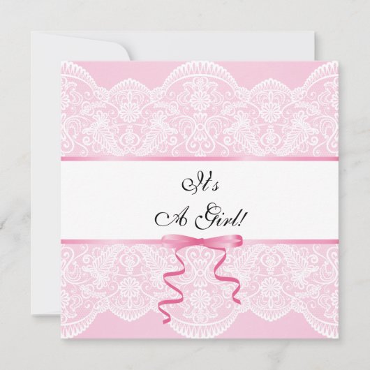 Vintage Lace Girl Babydusche Einladung (Vorderseite)