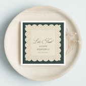 Vintage Lace Green Stripes Engagement Party Serviette