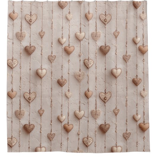 Vintage Lace Heart Strings Duschvorhang (Vorderseite)