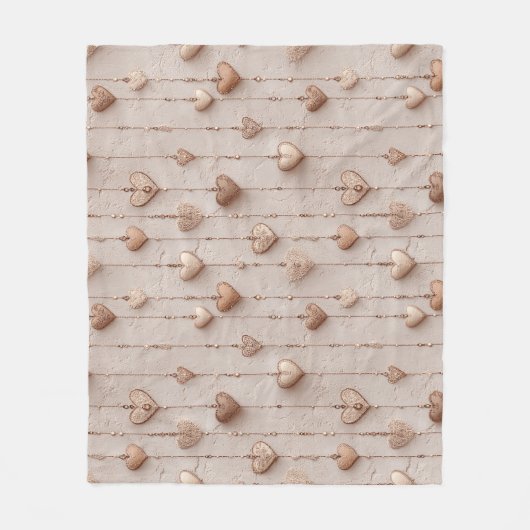 Vintage Lace Heart Strings Fleecedecke (Vorderseite)