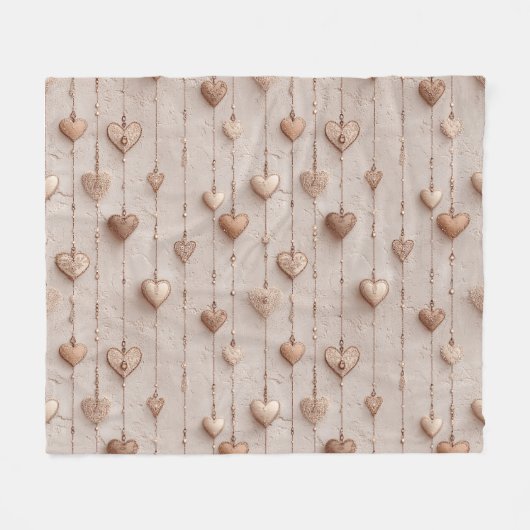 Vintage Lace Heart Strings Fleecedecke (Vorderseite (Horizontal))
