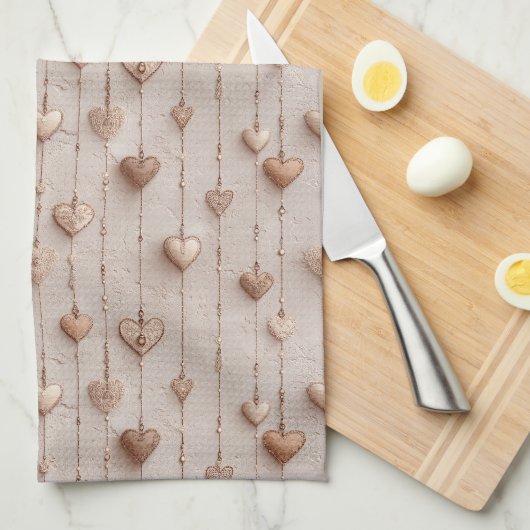 Vintage Lace Heart Strings Geschirrtuch (Viertel Falte)