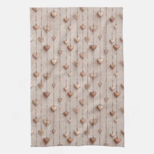 Vintage Lace Heart Strings Geschirrtuch (Vertikal)