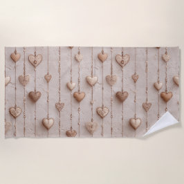 Vintage Lace Heart Strings Strandtuch