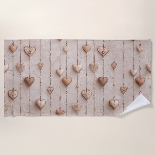 Vintage Lace Heart Strings Strandtuch (Vorderseite)