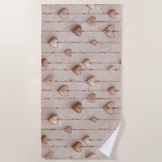 Vintage Lace Heart Strings Strandtuch (Vorderseite)