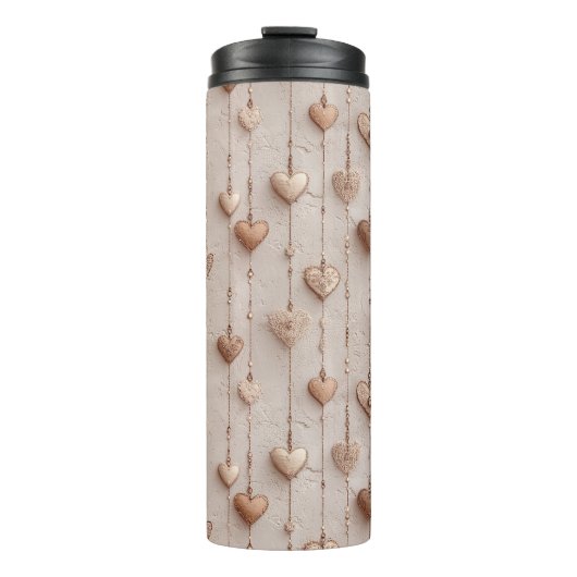 Vintage Lace Heart Strings Thermosbecher (Vorderseite)