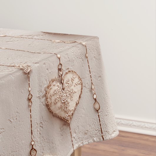 Vintage Lace Heart Strings Tischdecke (Beispiel)
