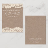 Vintage Lace Kraft Handmade Schmuckverleihe Visitenkarte (Vorne/Hinten)