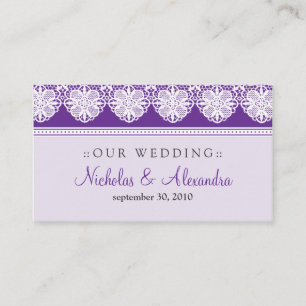 Vintage Lace Lavender Wedding Website Card Begleitkarte