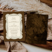 Vintage Lace Old Money Mocha Brown Wedding Einladung