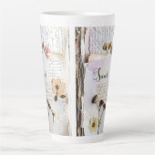 Vintage Lace Pressed Flower Shabby Chic Milchtasse (Vorderseite)