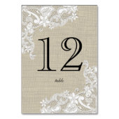 Vintage Lacey Floral Design Tischnummer (Rückseite)