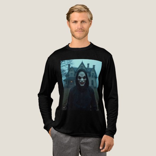 Vintage Lächelmaske Tri-Blend Shirt (Volle Vorderseite)